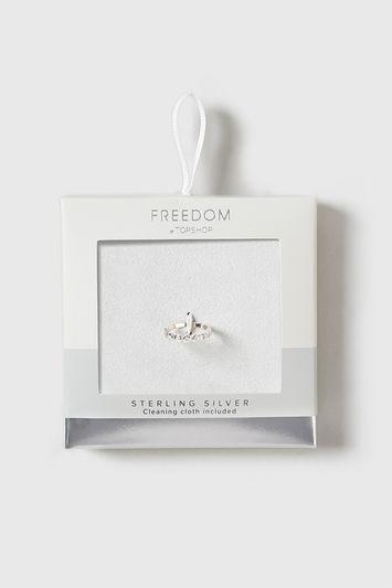 Topshop Sterling Silver Ball Band Ring