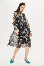Topshop *floral Mesh Overlay Dress By Yas