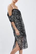 Topshop Leopard Print Off-the-shoulder Dress By Boutique