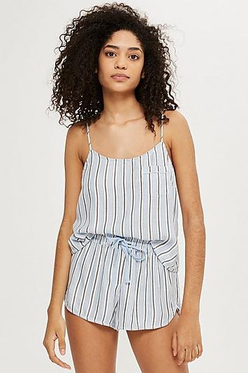 Topshop Brushed Stripe Shorts