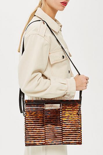 Topshop Acrylic Wood Tote Bag
