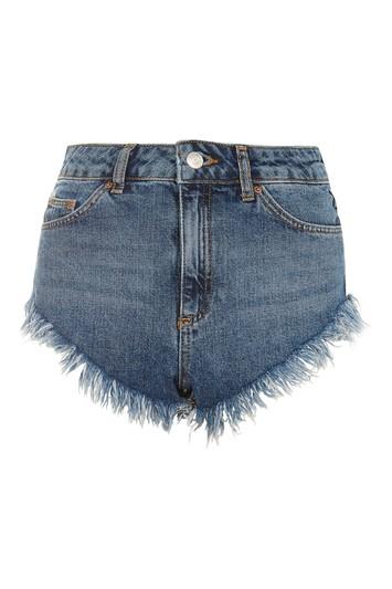 Topshop Moto Kiri Frill Hem High Side Shorts