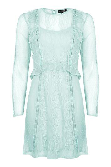 Topshop Dobby Lace Skater Dress