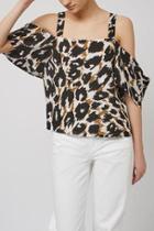 Topshop Leopard Off-the-shoulder Top By Boutique
