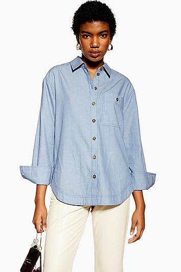 Topshop Blue Chambray Shirt