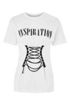 Topshop 'inspiration' Slogan Corset T-shirt By Tee & Cake