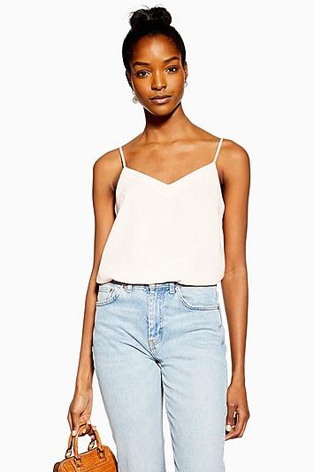 Topshop Pale Pink V-insert Camisole Top