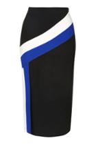 Topshop Colour Block Stripe Midi Skirt