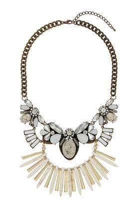 Topshop Cream Semi Precious Stone Necklace