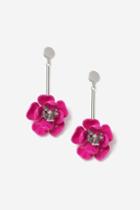 Topshop Pink Flower Drop Earrings
