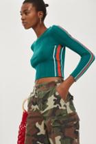 Topshop Sporty Side Striped Knitted Top