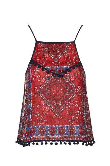 Topshop Hankerchief Print Cami By Band Of Gypsies