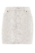 Topshop Moto Denim Coated Mini Skirt