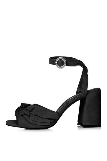 Topshop Real Suede Frill Sandals