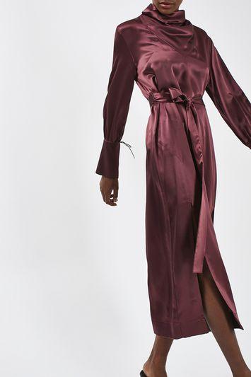 Topshop Insert Drape Satin Dress By Boutique