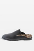 Topshop Kuddle Furry Leather Loafers