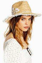 Topshop Embroidered Straw Hat