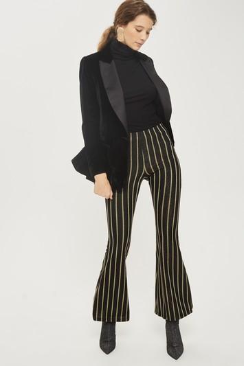 Topshop Glitter Stripe Flare Pants