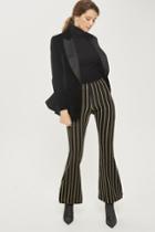 Topshop Glitter Stripe Flare Pants