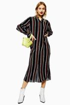 Topshop Stripe Long Line Shirt Dress