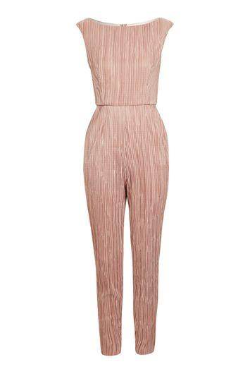 Topshop *wide Neck Pleated Jumpsuit By Love