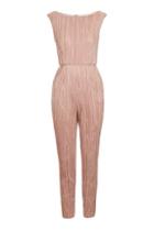 Topshop *wide Neck Pleated Jumpsuit By Love