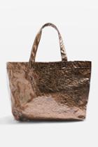 Topshop Sally Metallic Shopper Bag