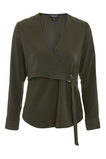 Topshop D-ring Wrap Blouse
