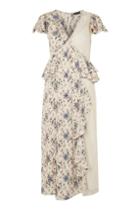 Topshop Lace & Floral Midi Dress