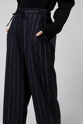 Topshop Striped Wide Leg Trouser By Boutique