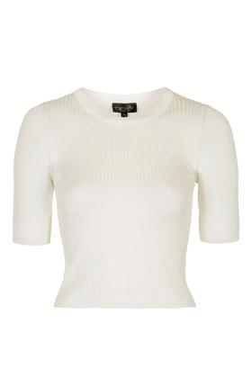 Topshop Contrast Trim Crop Top