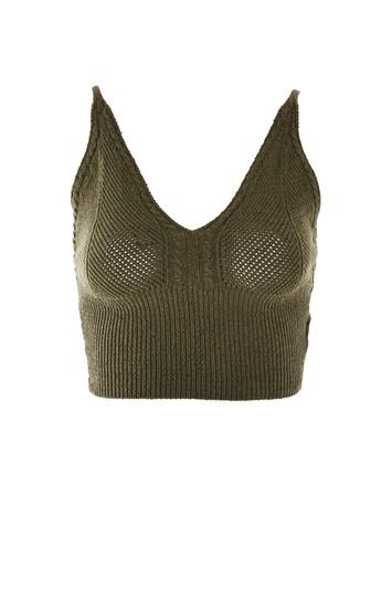 Topshop Ribbed Crochet Bralet Top