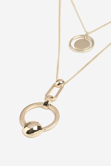 Topshop Disc And Shape Multirow Necklace