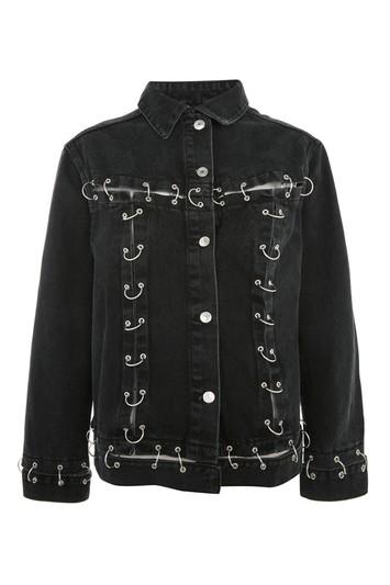 Topshop Moto Piercing Denim Jacket