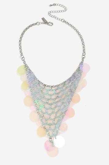Topshop Sequin Overlay Collar Necklace