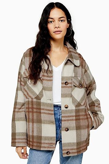 Topshop Check Wool Jacket