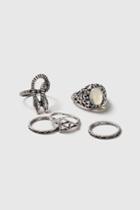 Topshop Chunky Engraved Snake Ring Pack