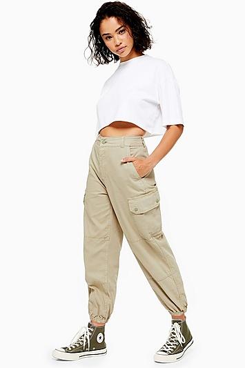 Topshop Petite Cuffed Utility Pants