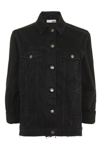 Topshop Moto Elbow Rip Denim Jacket