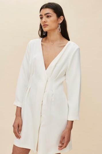 Topshop Pleated Crepe Mini Dress