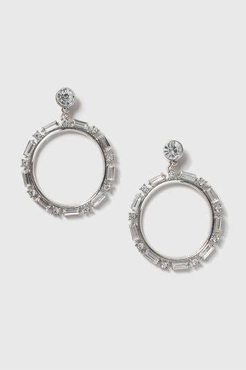 Topshop Statement Rhinestone Circle Earrings