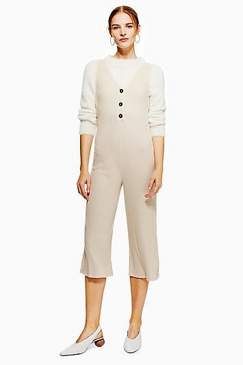 Topshop Button Front Jumpsuit