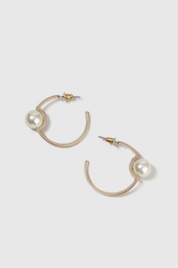 Topshop Simple Pearl Hoop Earrings