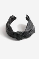 Topshop *black Oversized Pu Knot Headband