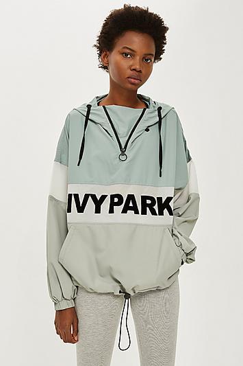Topshop Sheer Flock Logo Jacket By Ivy Park
