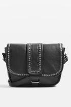 Topshop Premium Leather Studded Saddle Bag