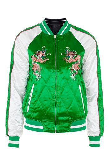 Topshop Petite Leo Reversible Bomber Jacket