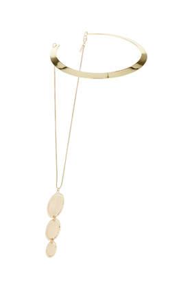 Topshop Torque And Disc Back Drape Necklace