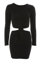 Topshop *long Sleeve Cut Out Bodycon Mini Dress By Oh My Love