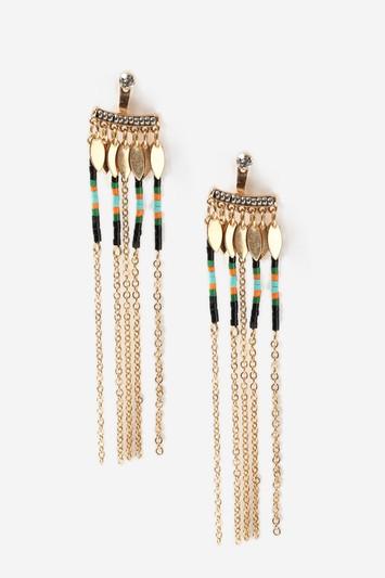 Topshop Bead And Chain Drop Earrings